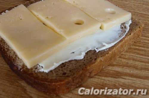 Бутерброд с маслом и сыром, порция 44 г общепит