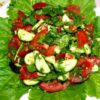 Салат зеленый с огурцами и помидорами, порция 40 г