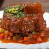 Shank Meat Steak (Голяшка бескостная) с итальянским томатным соусом и каннелоне