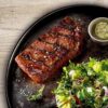 Steak Flat Iron (Флэт Айрон стейк) с меланзаньей из баклажанов и козьего сыра