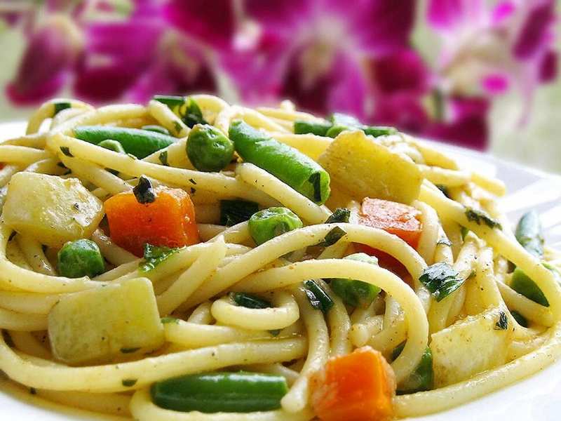Рецептура блюда Макароны отварные с овощами